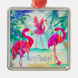 Merry Flamingo Ornament Aus Metall