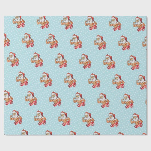 Merry Flexmas Santa Musclehead Geschenkpapier (Flach)