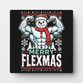 Merry Flexmas - Snowman Flexing Christmas Gym Fotoplatte (Vorderseite)