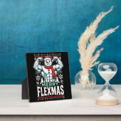 Merry Flexmas - Snowman Flexing Christmas Gym Fotoplatte (InSitu)