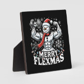 Merry Flexmas - Snowman Flexing Christmas Gym Fotoplatte (Vorderseite)