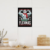 Merry Flexmas - Snowman Flexing Christmas Gym Poster (Küche)