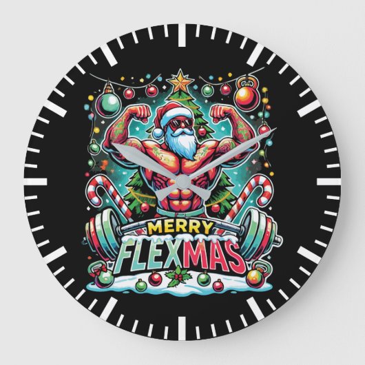 Merry Flexmas - Weihnachtsgymnasium Große Wanduhr (Vorderseite)