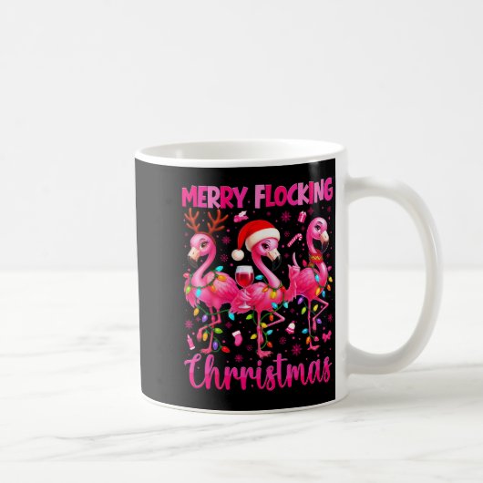 Merry Flocking Christmas Flamingo Drink Pjs Xmas M Kaffeetasse (Rechts)