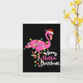 Merry Flocking Christmas Flamingo Xmas Karte (Gelbe Blume)
