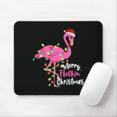 Merry Flocking Christmas Flamingo Xmas Mousepad (Mit Mouse)