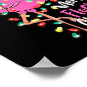 Merry Flocking Christmas Flamingo Xmas Poster (Ecke)