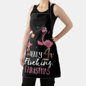 Merry Flocking Christmas Pink Santa Flamingo Schürze (InSitu)