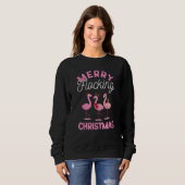 Merry Flocking Christmas Tropical Florida Flamingo Sweatshirt (Vorne ganz)