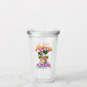 Merry Flocking Christmas | Weihnachten im Juli Acryltrinkbecher (Rückseite)