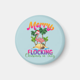 Merry Flocking Christmas Weihnachten im Juli Magnet