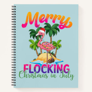 Merry Flocking Christmas Weihnachten im Juli Notizblock