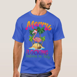 Merry Flocking Flamingo Weihnachtsmannmütze Tropic T-Shirt