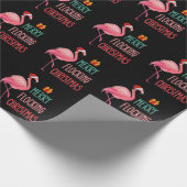 Merry Flocking Weihnachten Funny Flamingo Holiday Geschenkpapier (Ecke)