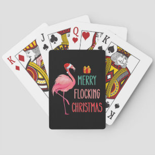Merry Flocking Weihnachten Funny Flamingo Holiday Spielkarten