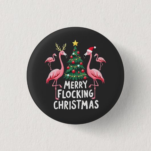 Merry Flocking Weihnachten Weihnachten Weihnachten Button (Vorderseite)