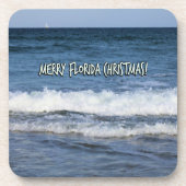 Merry Florida Christmas Creamy Froth Waves Untersetzer (Vorderseite)