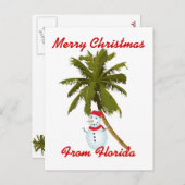Merry Florida Christmas Feiertagspostkarte (Vorne/Hinten)