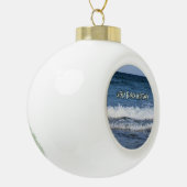 Merry Florida Christmas Oceans Waves Whitewash Keramik Kugel-Ornament (Links)