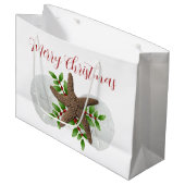 Merry Florida Christmas Starfish Sand Dollars Große Geschenktüte (Vorderseite Schrägansicht)