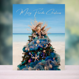 Merry Florida Christmas Tropical Beach HolidayTree Acrylschild