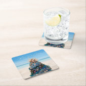 Merry Florida Christmas Tropical Beach HolidayTree Rechteckiger Pappuntersetzer (Vor Ort)