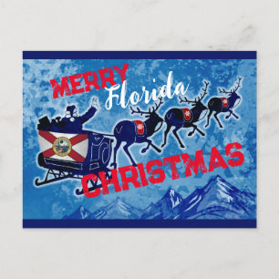 Merry Florida Flagge Weihnachtspostkarte Feiertagspostkarte