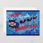 Merry Florida Flagge Weihnachtspostkarte Feiertagspostkarte (Vorne/Hinten)