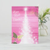 Merry Florida Weihnachten Rosa Hibiskus Weiße Bäum (Stehend Vorderseite)