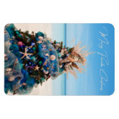Merry Florida Weihnachten Tropical Beach and Tree Magnet (Horizontal)