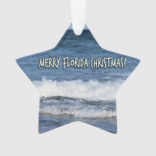 Merry Florida Weihnachtssee's Deep Blue Ornament (Vorderseite)