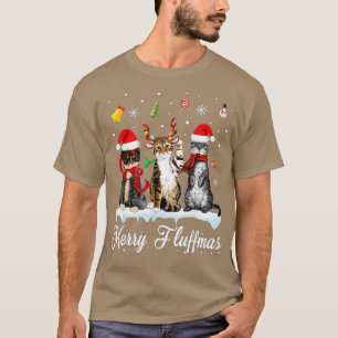 Merry Fluffmas drei Cats Weihnachtskatze Lover -gi T-Shirt