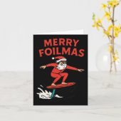 Merry Foilmas Santa Claus Hydrofoiling Christmas D Karte (Gelbe Blume)