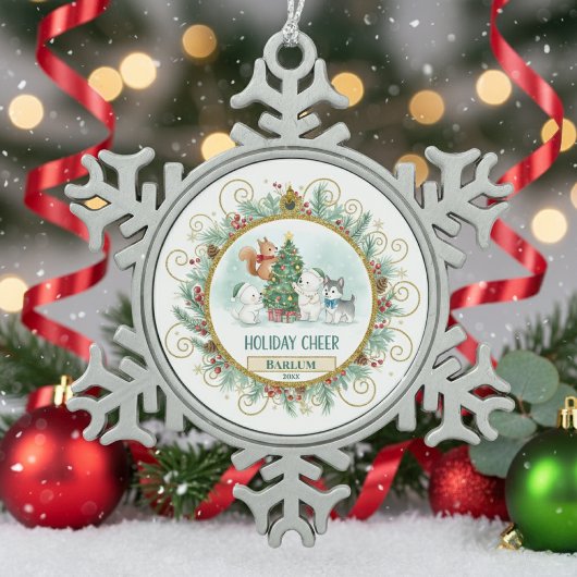 Merry Forest Custom  Schneeflocken Zinn-Ornament