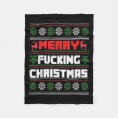 Merry Foring Christmas Funny Raunchy Curse Word Ho Fleecedecke (Vorderseite)