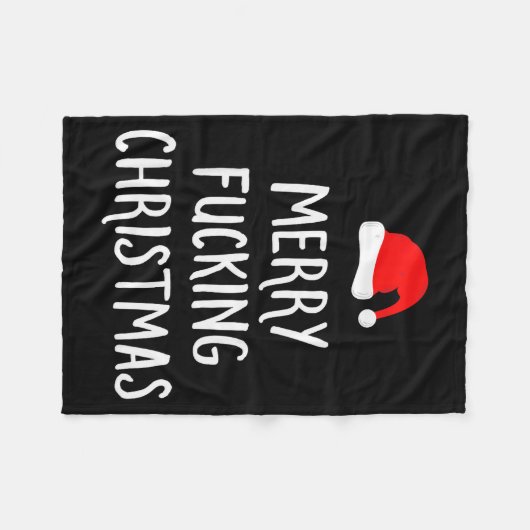 Merry Foring Christmas Inappropriate Santa Pajama Fleecedecke (Vorderseite (Horizontal))