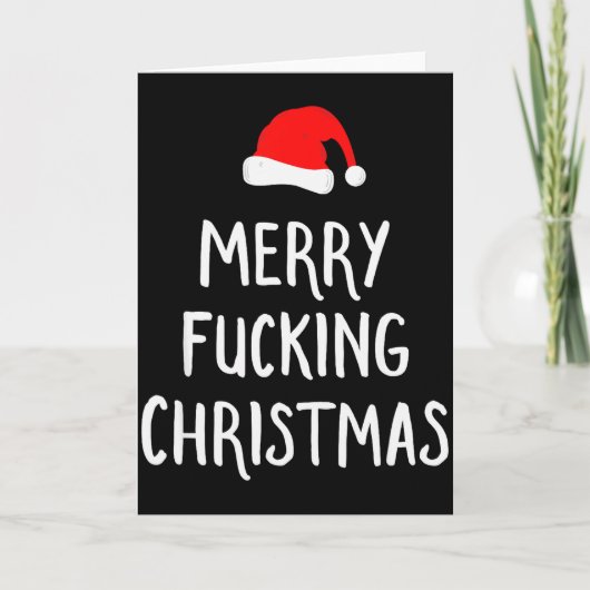 Merry Foring Christmas Inappropriate Santa Pajama  Karte (Vorderseite)