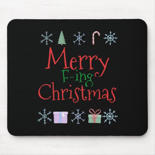 Merry Foring (f-ing) Weihnachten Funny Sarcastic Q Mousepad (Vorne)