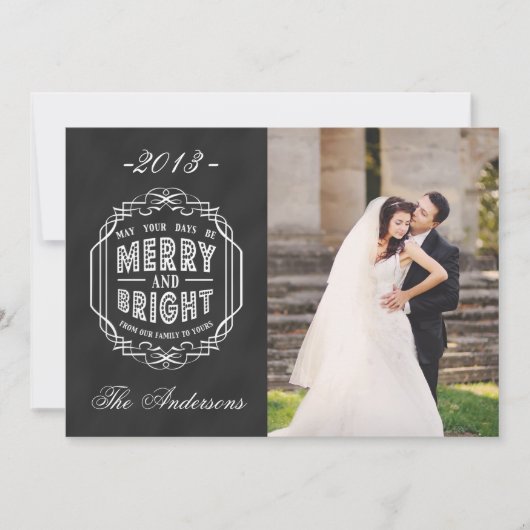 MERRY FOTO HOLIDAY CARD | CHALKBOARD FEIERTAGSKARTE (Vorderseite)