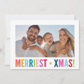 MERRY FOTO Moderne, farbenfrohe, fette Typografie Feiertagskarte (Vorderseite)