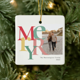 Merry Foto Simple Red Green Yellow Keramikornament