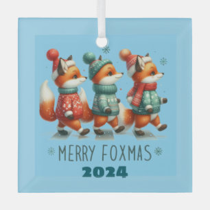 Merry Foxmas Ornament Aus Glas