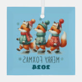 Merry Foxmas Ornament Aus Glas (Rückseite)