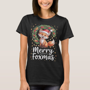 Merry Foxmas Shirt mit süßem Weihnachtsfuchs
