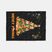 Merry Foxmas Weihnachtsbaum Niedlich Holiday Fox L Fleecedecke (Vorderseite (Horizontal))