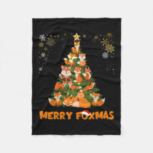 Merry Foxmas Weihnachtsbaum Niedlich Holiday Fox L Fleecedecke