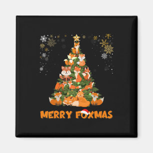 Merry Foxmas Weihnachtsbaum Niedlich Holiday Fox L Magnet