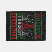 Merry Fracking Christmas Funny Oilfield Ugly Xmas  Fleecedecke (Vorderseite (Horizontal))