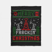 Merry Fracking Christmas Funny Oilfield Ugly Xmas  Fleecedecke (Vorderseite)