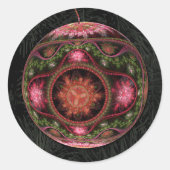 Merry Fraktal Ornament für Ihren Urlaub Runder Aufkleber (Vorderseite)